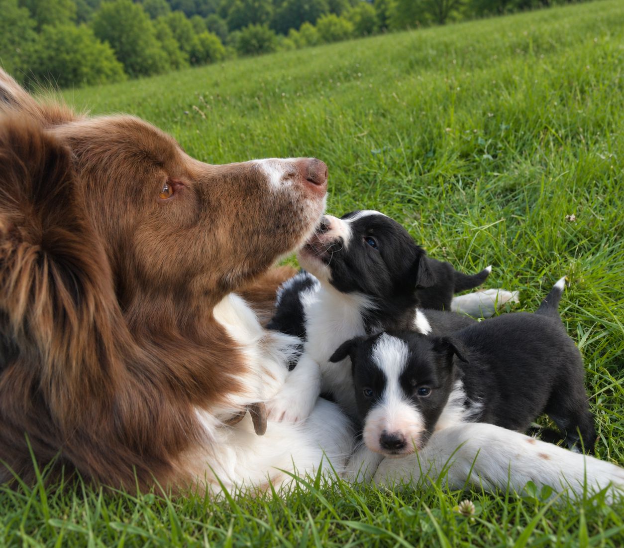 Lilly, unsere chocolate-weiße Border-Collie-Hündin