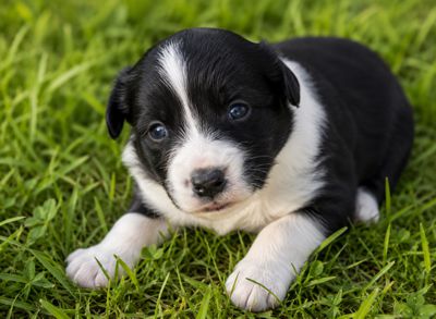 Welpen öffnen die Augen